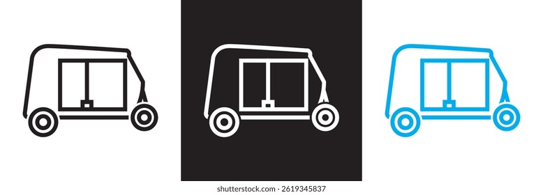 Transportation, vehicle icon .  Vector for websites, mobile interfaces, presentations, banner, visual branding etc. Vector illustration. isolated on white and black background. EPS 10
