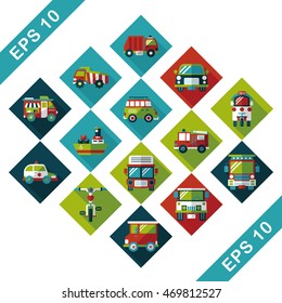 Transportation and vehicle icons set