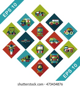 Transportation and vehicle icons set