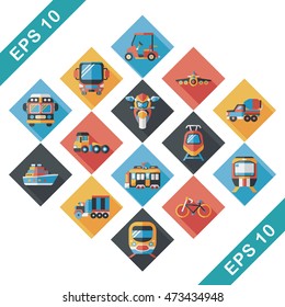 Transportation and vehicle icons set