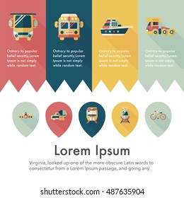 Transportation and vehicle icons set