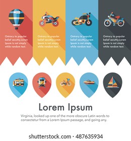 Transportation and vehicle icons set