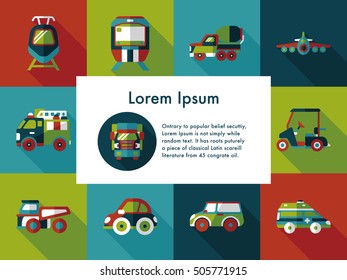 Transportation and vehicle icons set
