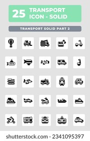 Transportation vehicle solid style icon design