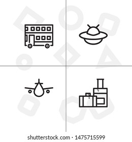 Transportation, vehicles lineal icon set