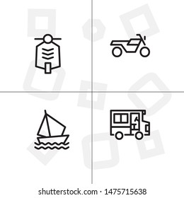 Transportation, vehicles lineal icon set