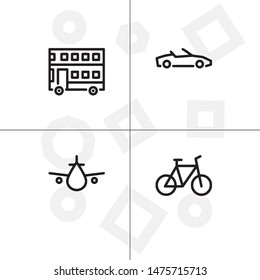Transportation, vehicles lineal icon set