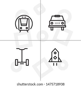 Transportation, vehicles lineal icon set