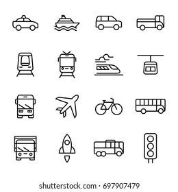 Transportation And Vehicles Vector Icons