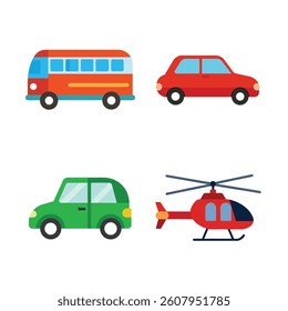 Transportation and Vehicles Vector Ilustrations Set