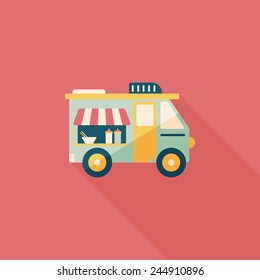 Transportation vendor carts flat icon with long shadow,eps10