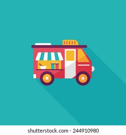 Transportation vendor carts flat icon with long shadow,eps10