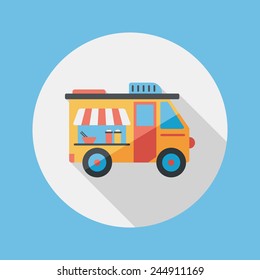 Transportation vendor carts flat icon with long shadow,eps10