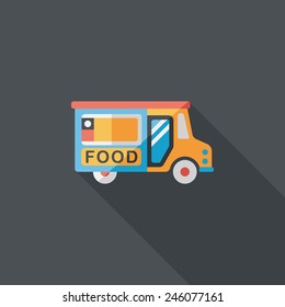 Transportation vendor carts flat icon with long shadow,eps10