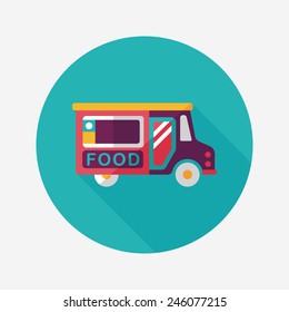 Transportation vendor carts flat icon with long shadow,eps10