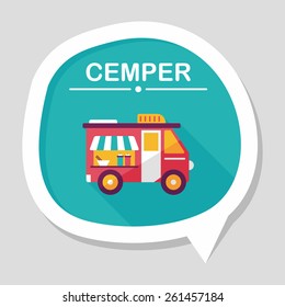 Transportation vendor carts flat icon with long shadow,eps10