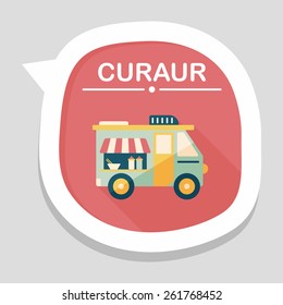 Transportation vendor carts flat icon with long shadow,eps10