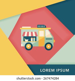 Transportation vendor carts flat icon with long shadow,eps10