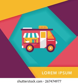 Transportation vendor carts flat icon with long shadow,eps10