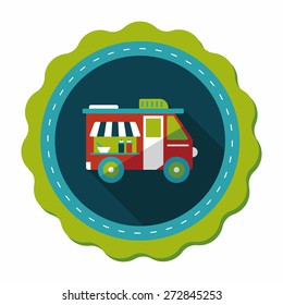 Transportation vendor carts flat icon with long shadow,eps10