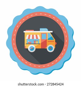 Transportation vendor carts flat icon with long shadow,eps10
