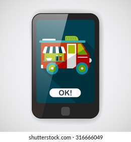 Transportation vendor carts flat icon with long shadow,eps10