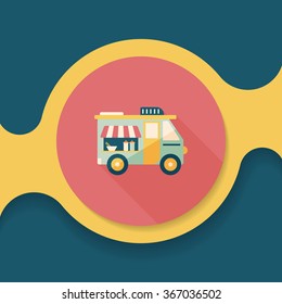 Transportation vendor carts flat icon with long shadow,eps10
