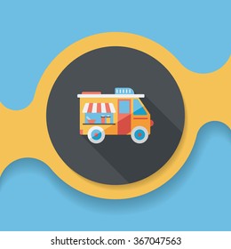 Transportation vendor carts flat icon with long shadow,eps10