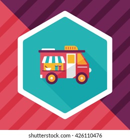 Transportation vendor carts flat icon with long shadow,eps10