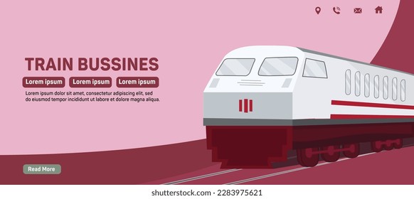 transportation website design template, with rail transportation elements. red