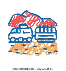 roda de transporte montando em marte ícone doodle esboço vetor. roda de transporte montando em marte sinal. símbolo isolado ilustração