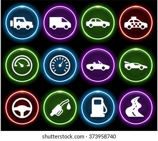 Transportation and Wheels on Glow Round Buttons