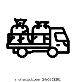 transportation wood pellets line icon vector. transportation wood pellets sign. isolated contour symbol black illustration