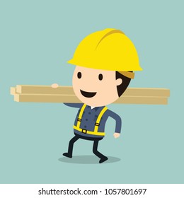 Transportation work, Vector illustration, Safety and accident, Industrial safety cartoon