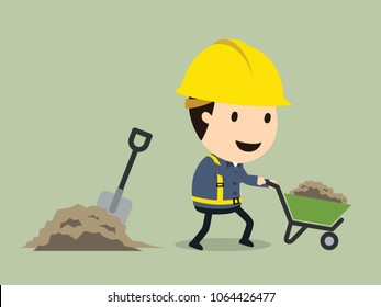 Transportation work, Vector illustration, Safety and accident, Industrial safety cartoon