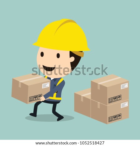 Transportation work, Vector illustration, Safety and accident, Industrial safety cartoon