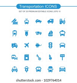 Transportations icons set vector 