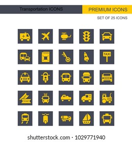 Transportations icons set vector 