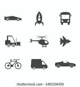 transportations icons set. Vector illustration