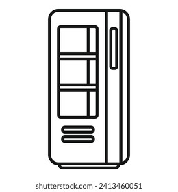 Transported vending machine icon outline vector. Drink cooler. Bottle snack