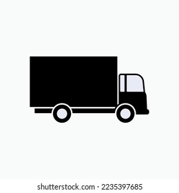 Transporter Icon. Truck Symbol within Glyph Style - Vector.