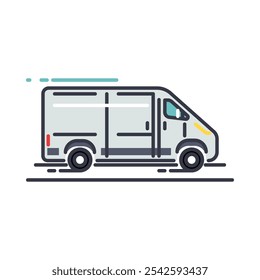 Icono de línea de transporte - Ilustración vectorial