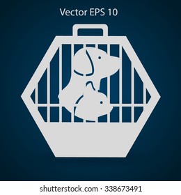 transporting the animals in a cage vector