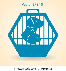 transporting the animals in a cage vector