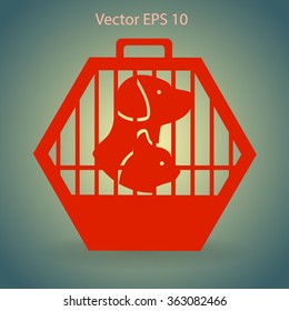 transporting the animals in a cage vector