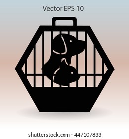 transporting the animals in a cage vector