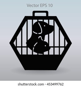 transporting the animals in a cage vector