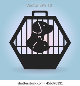 transporting the animals in a cage vector