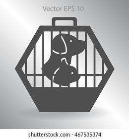 transporting the animals in a cage vector