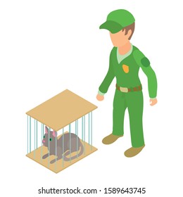 Transporting cat icon. Isometric illustration of transporting cat vector icon for web